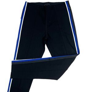 New Sanctuary Women US M Black Pants Blue Stripe Skinny Workout Tracks